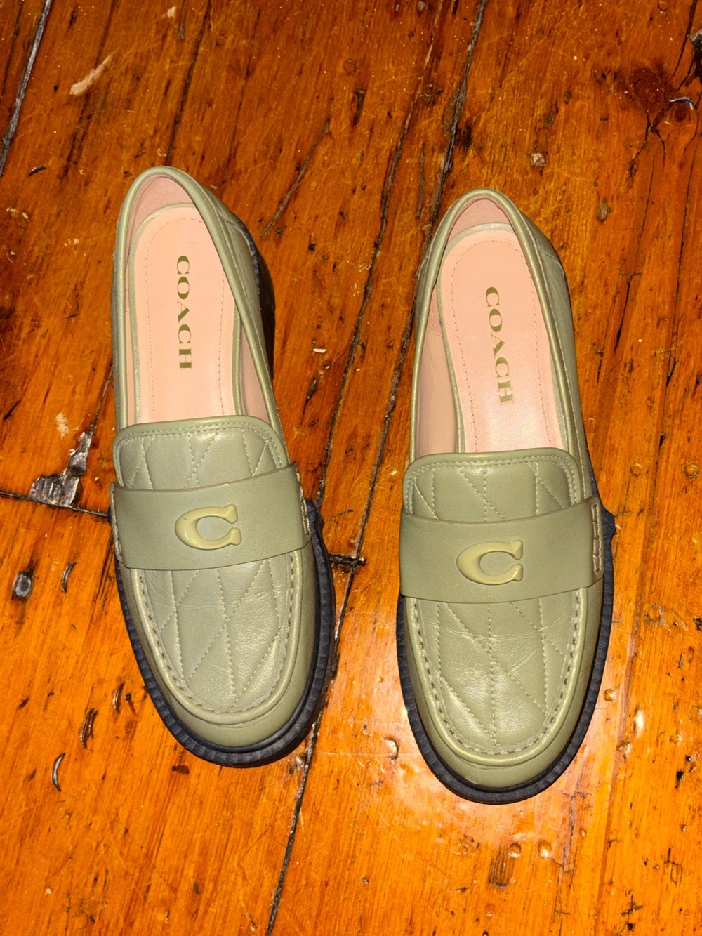 Coach Olive Quilted Leather Leah Loafer